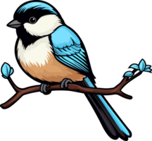 AI generated Bird on branch clipart design illustration png