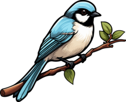 ai generiert Vogel auf Ast Clip Art Design Illustration png