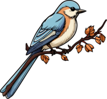 AI generated Bird on branch clipart design illustration png