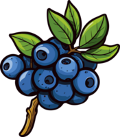 AI generated Blueberries clipart design illustration png