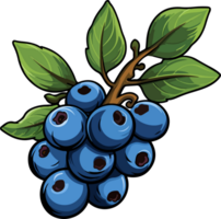 AI generated Blueberries clipart design illustration png