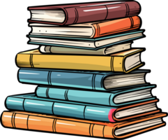 AI generated Book stack clipart design illustration png