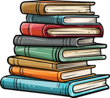 AI generated Book stack clipart design illustration png