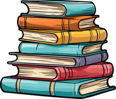 AI generated Book stack clipart design illustration png