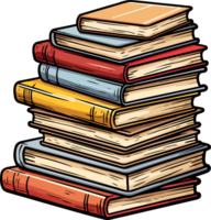 AI generated Book stack clipart design illustration png