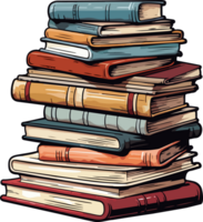 AI generated Book stack clipart design illustration png