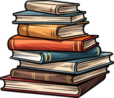 AI generated Book stack clipart design illustration png