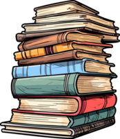 AI generated Book stack clipart design illustration png
