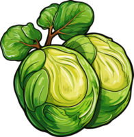 AI generated Brussels sprout clipart design illustration png