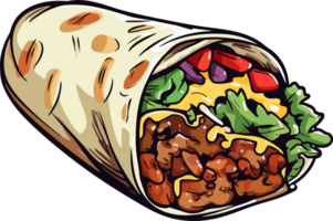 ai gerado burrito clipart Projeto ilustração png