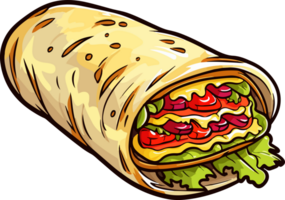 ai generado burrito clipart diseño ilustración png