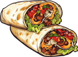 ai gerado burrito clipart Projeto ilustração png