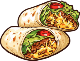 ai gerado burrito clipart Projeto ilustração png