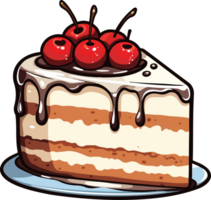AI generated Cake slice clipart design illustration png