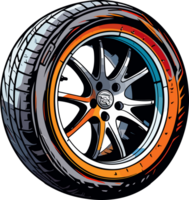 AI generated Car tyre clipart design illustration png