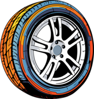 AI generated Car tyre clipart design illustration png