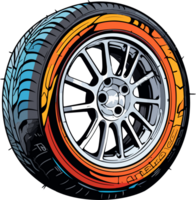 AI generated Car tyre clipart design illustration png