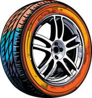 AI generated Car tyre clipart design illustration png