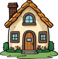 AI generated Cartoon house clipart desigh illustration png