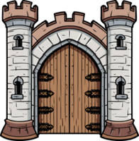 AI generated Castle gate clipart design illustration png