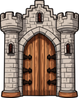 AI generated Castle gate clipart design illustration png