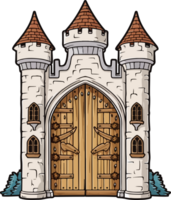 AI generated Castle gate clipart design illustration png