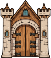 AI generated Castle gate clipart design illustration png