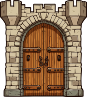 AI generated Castle gate clipart design illustration png