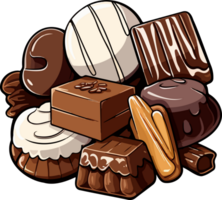 ai generiert Schokolade Süßigkeiten Clip Art Design Illustration png