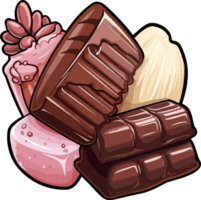 ai generado chocolate caramelo clipart diseño ilustración png