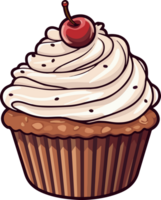 AI generated Chocolate cupcake clipart design illustration png