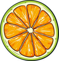 AI generated Citrus slice clipart design illustration png