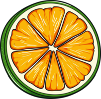 AI generated Citrus slice clipart design illustration png