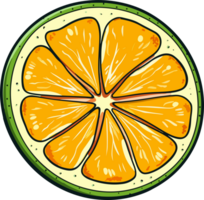 AI generated Citrus slice clipart design illustration png