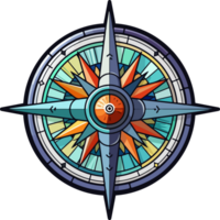 AI generated Compass icon clipart design illustration png