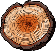 AI generated Cross section of tree clipart design illustration png