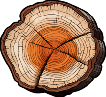 AI generated Cross section of tree clipart design illustration png