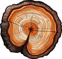 AI generated Cross section of tree clipart design illustration png