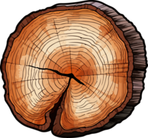 AI generated Cross section of tree clipart design illustration png