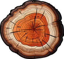 AI generated Cross section of tree clipart design illustration png