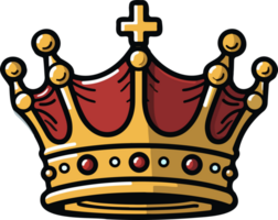 AI generated King crown clipart design illustration png