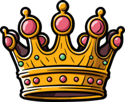 AI generated King crown clipart design illustration png