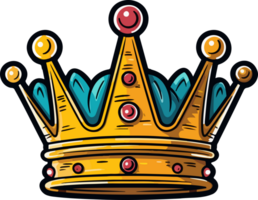 AI generated King crown clipart design illustration png