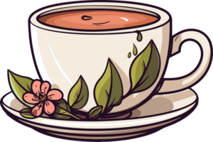 AI generated Cup of tea clipart design illustration png