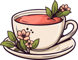 AI generated Cup of tea clipart design illustration png