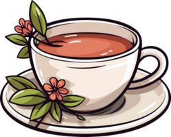 AI generated Cup of tea clipart design illustration png