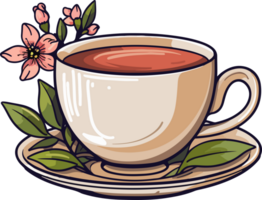 AI generated Cup of tea clipart design illustration png