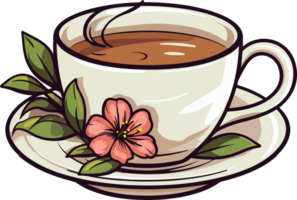 AI generated Cup of tea clipart design illustration png