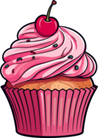 AI generated Cupcake clipart design illustration png