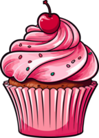 AI generated Cupcake clipart design illustration png